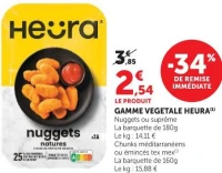 Gamme Vegetale Heura Nuggets ou suprême ou Chunks méditerranéens ou émincés tex mex