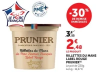 Rillettes du Mans Label Rouge Prunier