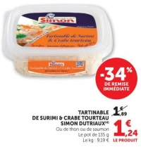 TARTINABLE DE SURIMI & CRABE TOURTEAU SIMON DUTRIAUX