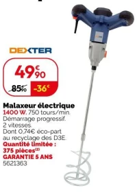 Malaxeur électrique Dexter 1400 W
