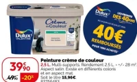Peinture crème de couleur Dulux VALENTINE
