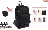 SAC À DOS L'ÉTUDIANT CASUAL NOIR CONNECTÉ