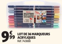 LOT DE 36 MARQUEURS ACRYLIQUES Auchan