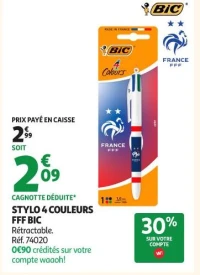 Stylo 4 couleurs FFF Bic