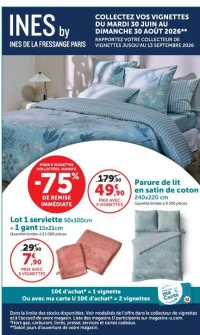 Parure de lit en satin de coton 240x220 cm INES by INES DE LA FRESSANGE PARIS