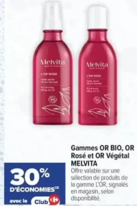 Gammes OR BIO, OR Rosé et OR Végétal MELVITA
