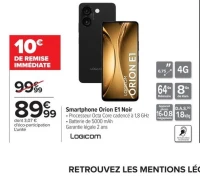 Smartphone Orion E1 Noir