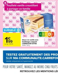 Glace à la vanille avec feuilletage craquant CARREFOUR EXTRA