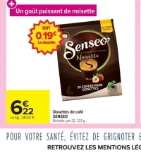 Dosettes de café SENSEO Noisette, par 32, 222 g.