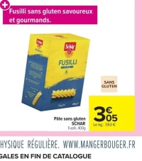 Pâte sans gluten SCHAR Fusilli, 400g
