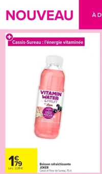 Boisson rafraîchissante JOKER Cassis et Fleur de Sureau, 75 cl.