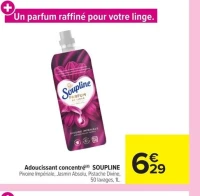 Adoucissant concentré SOUPLINE Pivoine Impériale, Jasmin Absolu, Pistache Divine