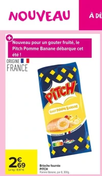 Brioche fourrée PITCH Pomme Banane, par 8, 300g.