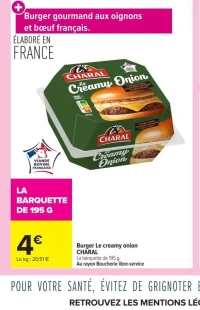 Burger Le creamy onion CHARAL