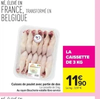 Cuisses de poulet avec partie de dos
