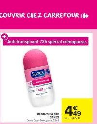 Déodorant à bille SANEX Derma Care+ Ménopause