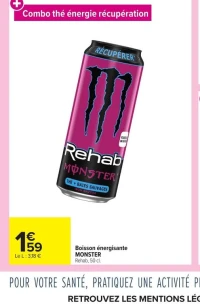 Boisson énergisante MONSTER Rehab, 50 cl.