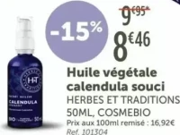 Huile végétale calendula souci HERBES ET TRADITIONS