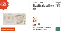LA VIE CLAIRE Biscuits à la cuillère bio