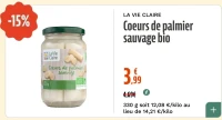 LA VIE CLAIRE Coeurs de palmier sauvage bio