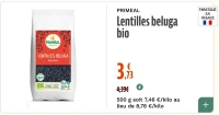 PRIMEAL Lentilles beluga bio