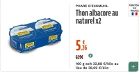 Phare d'Eckmühl Thon albacore au naturel x2