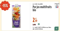 LA VIE CLAIRE Pur jus multifruits bio