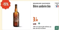Brasseurs Savoyards Bière ambrée bio