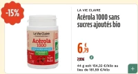 LA VIE CLAIRE Acérola 1000 sans sucres ajoutés bio
