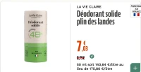 LA VIE CLAIRE Déodorant solide pin des landes