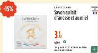 LA VIE CLAIRE Savon au lait d'ânesse et au miel