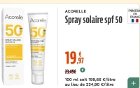 ACORELLE Spray solaire spf 50
