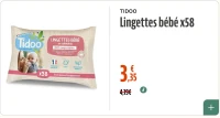 TIDOO Lingettes bébé x58