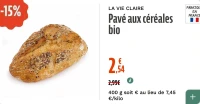 LA VIE CLAIRE Pavé aux céréales bio