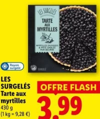 LES SURGELÉS Tarte aux myrtilles