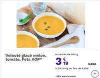 Picard Velouté glacé melon, tomate, Feta AOP*