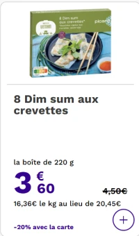 Picard 8 Dim sum aux crevettes