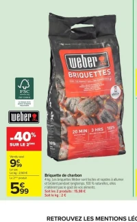 Briquette de charbon Weber