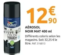 AÉROSOL NOIR MAT 400 ml Dulux Valentine