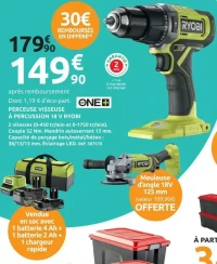 Perceuse visseuse à percussion 18 V RYOBI