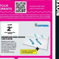 Soprema Membrane pare-vapeur 1,50 x 20 m