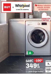Whirlpool Lave-linge hublot 8kg