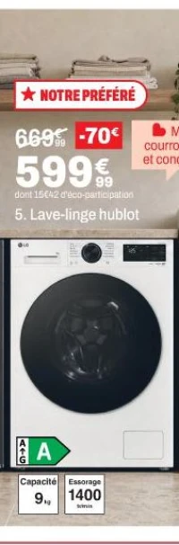 LG Lave-linge hublot 9kg