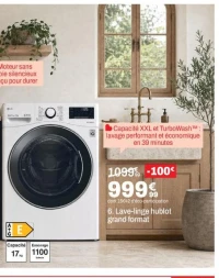 LG Lave-linge hublot grand format 17kg