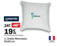 Dreaméa Oreiller Memolatex 60x60 cm