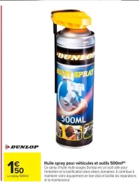 Dunlop Huile spray pour véhicules et outils 500ml