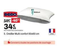 Dodo Oreiller Multi confort 60x60 cm