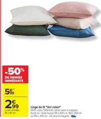 Linge de lit "Uni coton"
