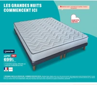Dreamea Ensemble matelas 180x200 cm + sommier 2x90x200 cm XXL