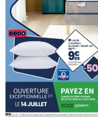 Lot de 2 oreillers Au Dodo ! 60x60 cm